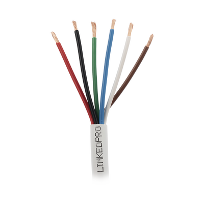 Bobina de 305 Metros (1000 Pies) / Alambre de cobre / 6 x 18 AWG / Color Blanco / CMR / Para Sistemas de Seguridad y Alarmas