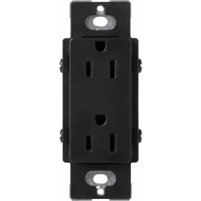 Tomacorriente, receptaculo convencional 120V, 15A, color negro.