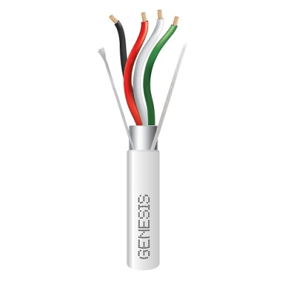 Bobina de 305 Metros (1000 Pies) de Cable 4 x 18 AWG / Plenum / BLINDADO / Tipo FPLP, CMP, CL3P / Color Natural / Para Aplicaciones en Sistemas de Seguridad, Audio, Control y otras Aplicaciones