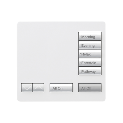 Teclado seetouch, sobre mesa 5 botones, Botonera Retroiluminada / programe escenas diferentes en cada botón.