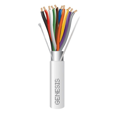 Carrete de 305 Metros (1000 Pies) / Cable de Cobre / 10 x 18 AWG / Plenum / Color Blanco / Blindado / Para Aplicaciones de Alarmas de Intrusión / Control de Acceso / Automatización / Interfonos y Tv Porteros