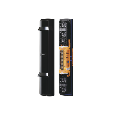 Barrera fotoelectrica de 100 metros 4 rayos 4 canales doble modulación y transmision automatica de potencia del rayo