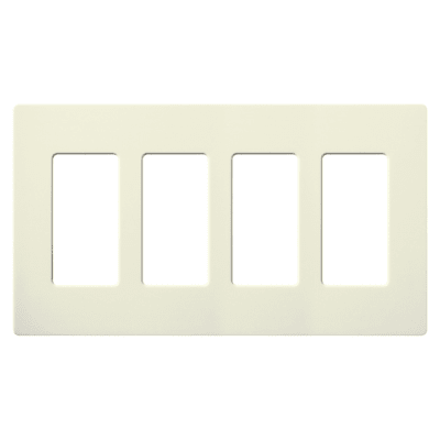 Placa de pared 3 espacios, color blanco, para atenuador (dimmer), switch ó control remoto PICO inalámbrico.