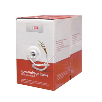 Cable 100% Cobre INDUSTRIAL/ 4 x 22 AWG/ de color blanco / 305m / para aplicaciones en sistemas de Intrusión / Control de Acceso y TV Porteros