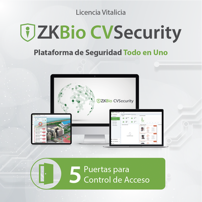 Licencia ZKBio CVSecurity / 5 Puertas / Vitalicia / Compatible InBioPro InBio APX / Green Label