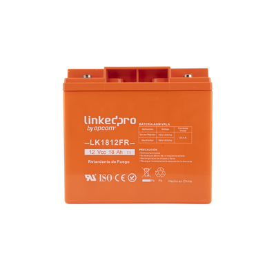 Batería de respaldo 12 V | 18 Ah | AGM | Certificada UL94-V0 Retardante a la Flama | Especial para Seguridad Electrónica | UPS | Sistemas de Emergencia | Vida útil 5 años | Terminales T1