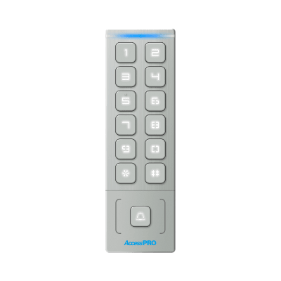 Teclado Autónomo / Diseño Slim Metálico / 1000 Tarjetas y Contraseñas / Exterior IP65 / Lector de Tarjetas Prox EM / Salida Wiegand