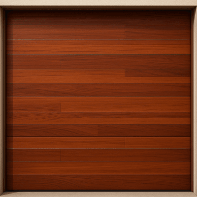 Puerta de Garage de Alta Calidad / Estilo Americano / Acabado Laminado PREMIUM / Color Madera Clara / 18x9 Pies.