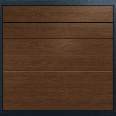 Puerta de Garage de Alta Calidad / Linea Central / Imitacion madera / oscura / 9x8 pies / AISLADA / Estilo Americana.