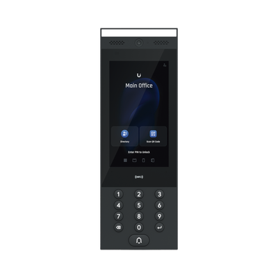 UniFi Intercom para interior/exterior IP65, Lector NFC y QR / Pantalla táctil 7, cámara, bocina y micrófono, sensor de movimiento, funciona con UniFi Access