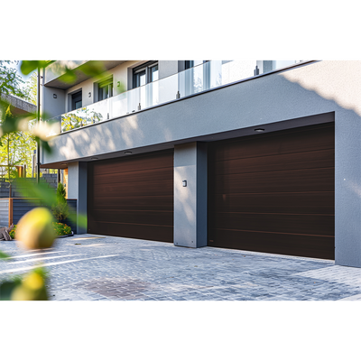 Puerta de Garage D / Alta calidad / 14x9 pies / 1 3/4 Aislante Termico / Estilo Americana / Imitacion Madera / BLACK WALNUT .