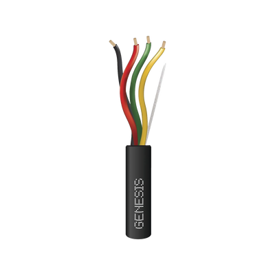 Carrete de Cable de 305 Metros (1000 Pies) / 4 x 14 AWG / Cable Direct Burial / Color Negro / Para Uso en Intemperie / Uso en Aplicaciones en Sistemas de Detección de Incendio y Sistemas de Evacuación