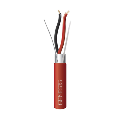 Carrete de 305 Metros (1000 Pies) de Alambre / 2 x 14 AWG / Riser / BLINDADO / Tipo FPLR / Color Rojo / Para Aplicaciones en Sistemas de Detección de Incendio y Sistemas de Evacuación