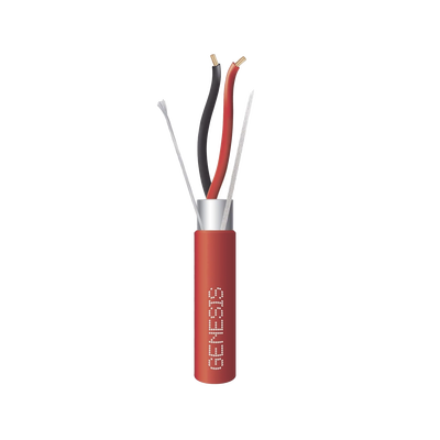 Carrete de 305 Metros (1000 Pies) de Cable / 2 x 14 AWG / Plenum / Blindado / Tipo FPLP / Color Rojo / Para Aplicaciones en Sistemas de Detección de Incendio y Sistemas de Evacuación