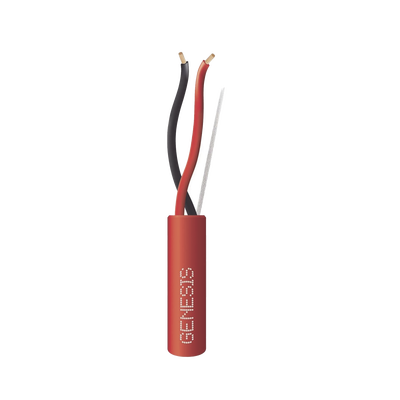 Carrete de Cable de 305 Metros (1000 Pies) / 2 x 14 AWG / Plenum / Tipo FPLP-CL3P / Color Rojo / Para Aplicaciones en Paneles de Detección de Incendio y Sistemas de Evacuación
