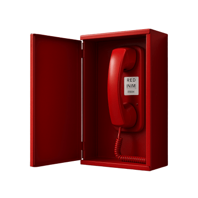 Dispositivo Telefónico de Emergencia | Grado de Seguridad 3 | Metal Rojo RAL3001 | 32 Teléfonos por Línea | Conexión IFAMFFT