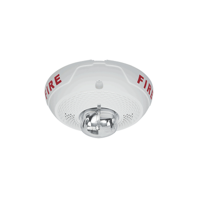 Bocina con Lámpara Estroboscópica, Montaje en Techo, Color Blanco, Nuevo Diseño Moderno y Elegante y Menor Consumo de Corriente
