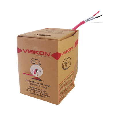 Bobina de 305 metros/ Alambre / 2 x 12 AWG / BLINDADO / Color Rojo / FPLR / Para aplicaciones en sistemas de detección contra Incendios / Hecho en México