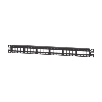 Panel de Parcheo Modular Keystone (Sin Conectores), Numerado y Espacio para Etiquetas, de 24 Puertos, 1UR