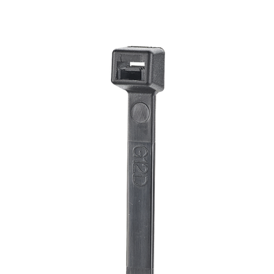Cincho de Nylon 6.6 StrongHold™, 200mm largo x 2.5mm ancho, Color Negro, Exterior Resistente a Rayos UV, Paquete de 100pz