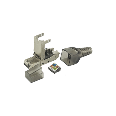 Plug RJ45 Blindado Categoría 6A - Sin Herramienta, para Terminación en Campo