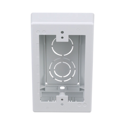 Caja de Pared Superficial, Uso Universal con Placas de Pared, con Cinta Adhesiva, Color Blanco